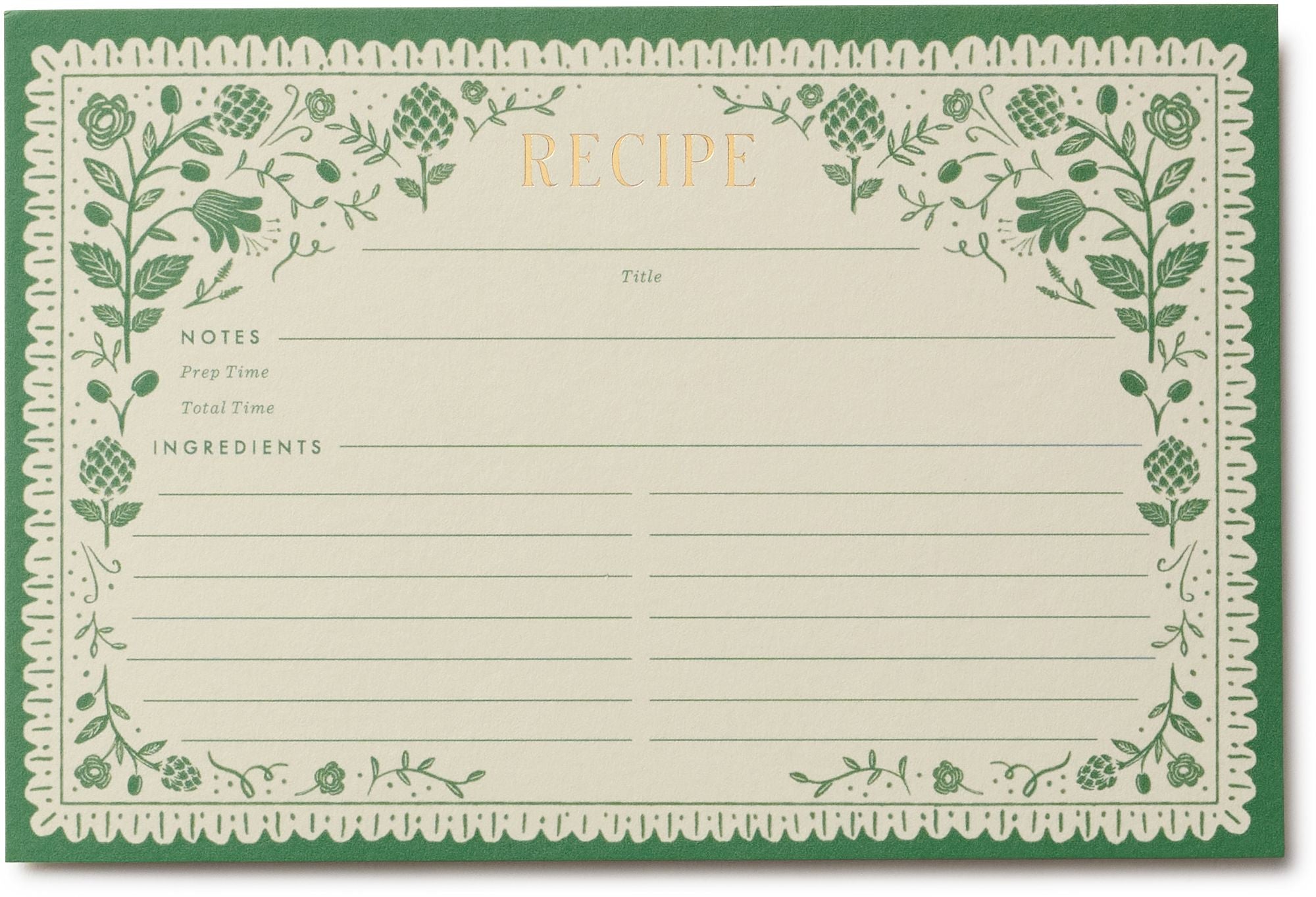 Pack of 12 Artichoke Recipe Cards