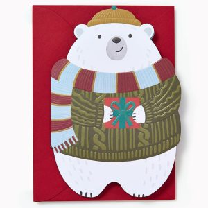 Beary Holidays Die Cut Holiday Greeting Card