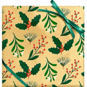 Winter Botanical Foil Wrapping Paper