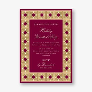 Garnet Tile Frame Holiday Party Invitation