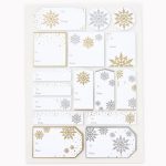 Silver/Gold Snowflakes Adhesive Labels