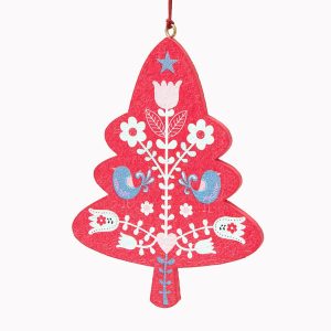 Paper Mache Floral Tree Ornament