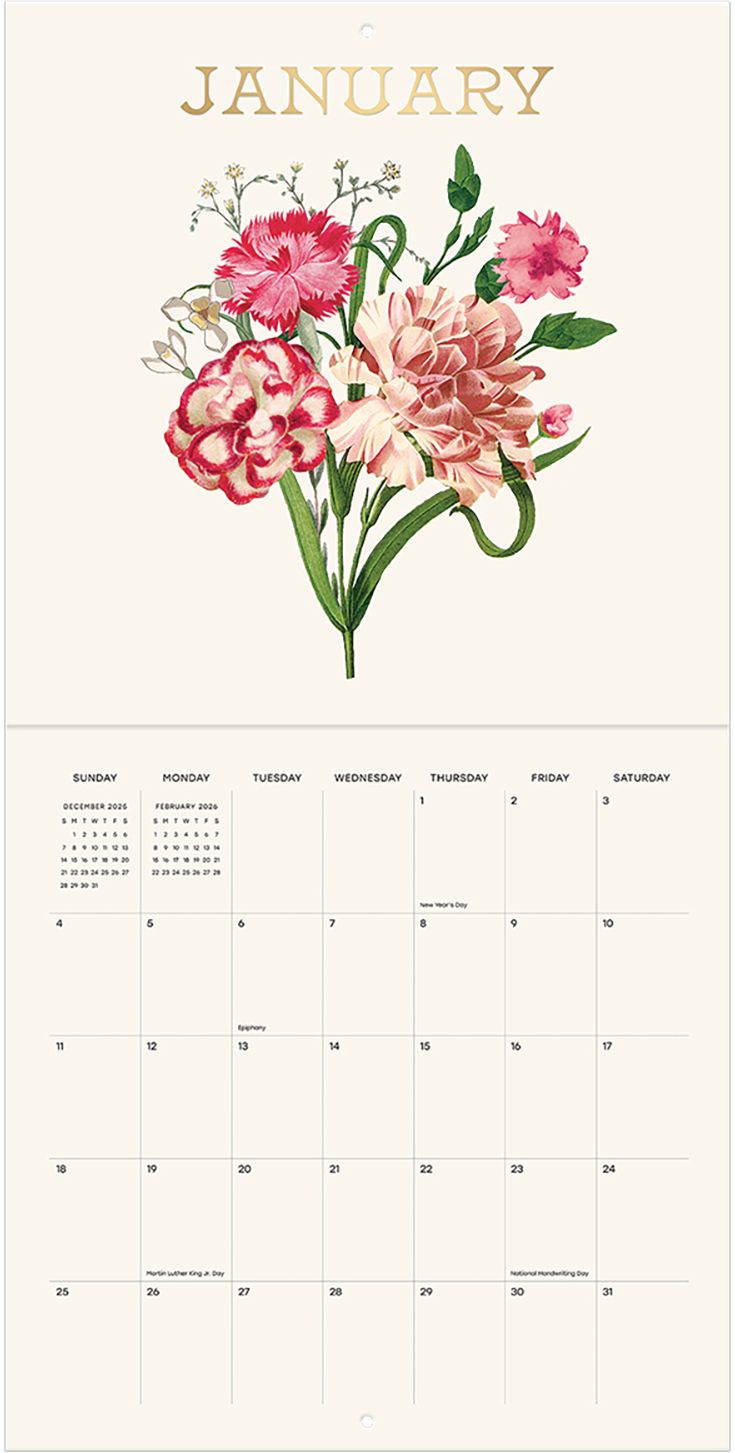 2026 Vintage Floral Wall Calendar - Exclusive - Image 7