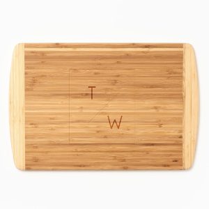 Stacked Monogram Two-Tone Cutting Board