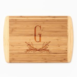 Oval Crest Monogram Two-Tone Cutting Board