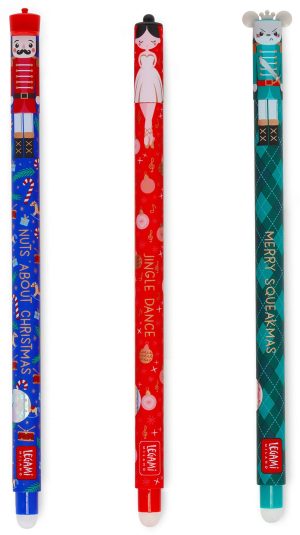Set of 3 Erasable Christmas Gel Pens
