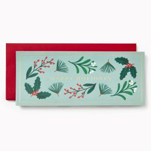 Christmas Botanical Sprigs Money Card Stationery Set