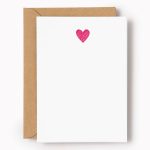 Valentines Classic Heart Letterpress Stationery Set
